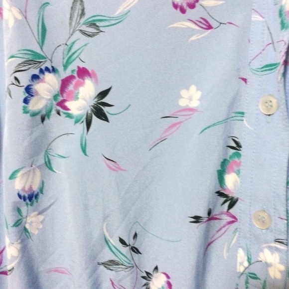 3/$30 VINTAGE 80S MIDI FLORAL DRESS COLLAR LONG SLEEVE MADE IN SHANGHAI SZ XS-S - Picture 13 of 14